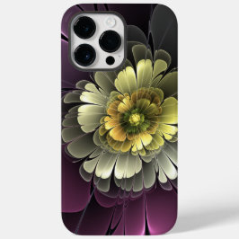 Abstrakt Modern Purpur Khaki Gray Fraktal Blume Case-Mate iPhone 14 Pro Max Hülle