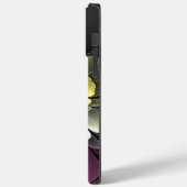 Abstrakt Modern Purpur Khaki Gray Fraktal Blume Case-Mate iPhone Hülle (Rückseite / Links)