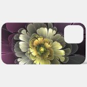 Abstrakt Modern Purpur Khaki Gray Fraktal Blume Case-Mate iPhone Hülle (Rückseite / Rechts)