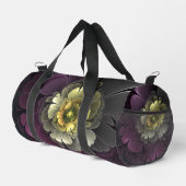 Abstrakt Modern Purpur Khaki Gray Fraktal Blume Duffle Bag (Rechte Ecke)
