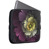Abstrakt Modern Purpur Khaki Gray Fraktal Blume Laptopschutzhülle (Vorne Rechts)