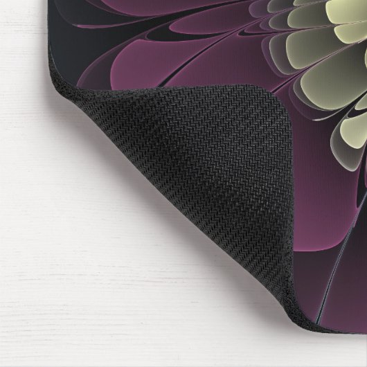 Abstrakt Modern Purpur Khaki Gray Fraktal Blume Mousepad (Ecke)