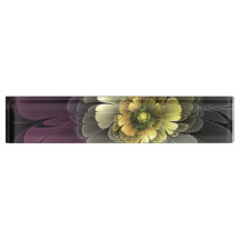 Abstrakt Modern Purpur Khaki Gray Fraktal Blume