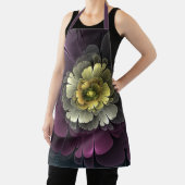 Abstrakt Modern Purpur Khaki Gray Fraktal Blume Schürze (InSitu)