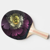 Abstrakt Modern Purpur Khaki Gray Fraktal Blume Tischtennis Schläger (Seitenansicht)