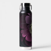 Abstrakt Modern Purpur Khaki Gray Fraktal Blume Trinkflasche (Vorne)