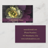 Abstrakt Modern Purpur Khaki Gray Fraktal Blume Visitenkarte (Vorne/Hinten)