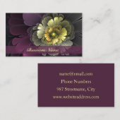 Abstrakt Modern Purpur Khaki Gray Fraktal Blume Visitenkarte (Vorne/Hinten)