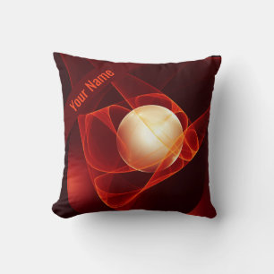 Abstrakt Modern Red Cream Fantasy Fraktal Name Kissen