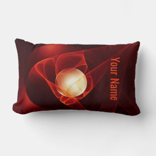 Abstrakt Modern Red Cream Fantasy Fraktal Name Lendenkissen