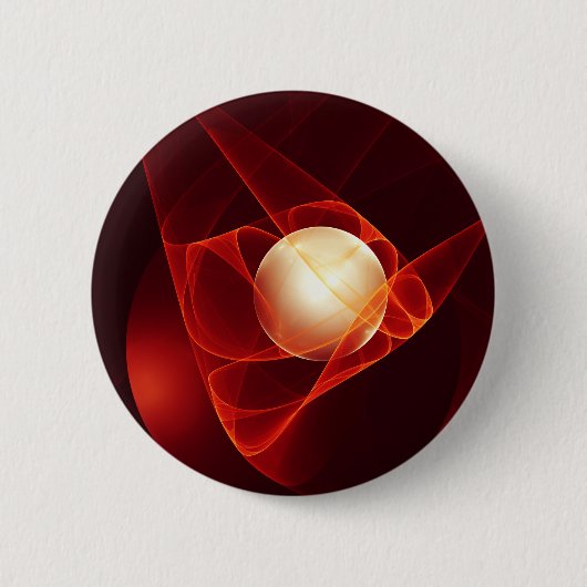Abstrakt Modern Red Creme Fantasy Fraktal Art Button (Vorderseite)