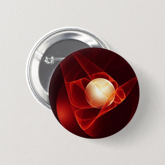 Abstrakt Modern Red Creme Fantasy Fraktal Art Button (Vorne & Hinten)