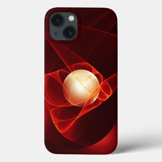 Abstrakt Modern Red Creme Fantasy Fraktal Art Case-Mate iPhone Hülle (Rückseite)