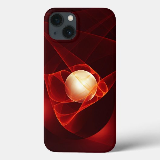 Abstrakt Modern Red Creme Fantasy Fraktal Art Case-Mate iPhone Hülle (Rückseite)
