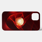 Abstrakt Modern Red Creme Fantasy Fraktal Art Case-Mate iPhone Hülle (Rückseite (Horizontal))