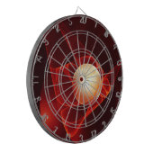 Abstrakt Modern Red Creme Fantasy Fraktal Art Dartscheibe (Vorderseite Links)