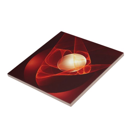 Abstrakt Modern Red Creme Fantasy Fraktal Art Fliese (Seite)