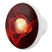 Abstrakt Modern Red Creme Fantasy Fraktal Art Keramikknauf (Rechts)