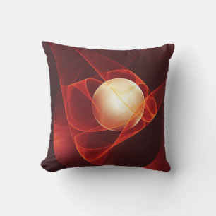 Abstrakt Modern Red Creme Fantasy Fraktal Art Kissen
