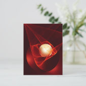 Abstrakt Modern Red Creme Fantasy Fraktal Art Postkarte (Stehend Vorderseite)