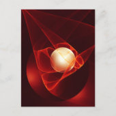 Abstrakt Modern Red Creme Fantasy Fraktal Art Postkarte (Vorderseite)