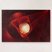 Abstrakt Modern Red Creme Fantasy Fraktal Art Puzzle (Horizontal)
