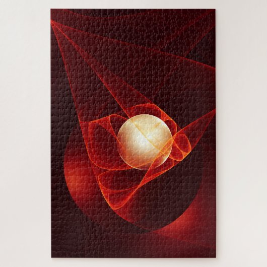 Abstrakt Modern Red Creme Fantasy Fraktal Art Puzzle (Vertikal)