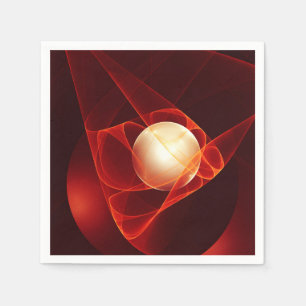 Abstrakt Modern Red Creme Fantasy Fraktal Art Serviette