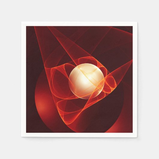 Abstrakt Modern Red Creme Fantasy Fraktal Art Serviette (Vorderseite)