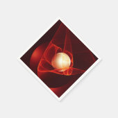 Abstrakt Modern Red Creme Fantasy Fraktal Art Serviette (Ecke)