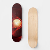 Abstrakt Modern Red Creme Fantasy Fraktal Art Skateboard (Vorderseite)