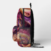 Abstrakt, modern, rosa, goldfarben und Lila Bedruckter Rucksack (Rechts)