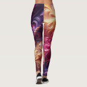 Abstrakt, modern, rosa, goldfarben und Lila Leggings (Rückseite)