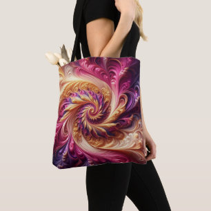 Abstrakt, modern, rosa, goldfarben und Lila Tasche
