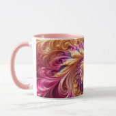 Abstrakt, modern, rosa, goldfarben und Lila Tasse (Links)