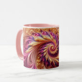 Abstrakt, modern, rosa, goldfarben und Lila Tasse (Vorderseite Links)