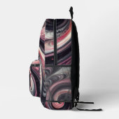 Abstrakt modern, rosa, schwarz und weiß bedruckter rucksack (Rechts)