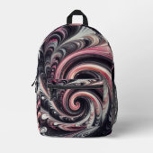 Abstrakt modern, rosa, schwarz und weiß bedruckter rucksack (Vorderseite)