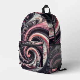 Abstrakt modern, rosa, schwarz und weiß bedruckter rucksack