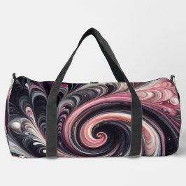 Abstrakt modern, rosa, schwarz und weiß duffle bag
