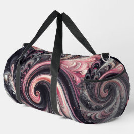 Abstrakt modern, rosa, schwarz und weiß duffle bag