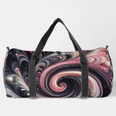 Abstrakt modern, rosa, schwarz und weiß duffle bag (Rückseite)