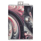 Abstrakt modern, rosa, schwarz und weiß flachmann (Rückseite)