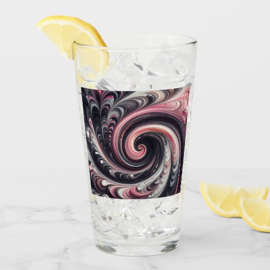 Abstrakt modern, rosa, schwarz und weiß glas (Vorderseite Ice)