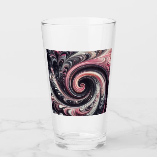 Abstrakt modern, rosa, schwarz und weiß glas (Vorderseite)