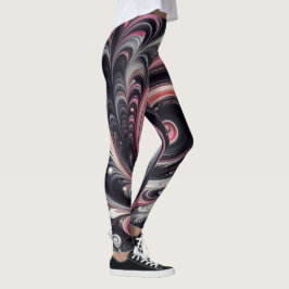 Abstrakt modern, rosa, schwarz und weiß leggings