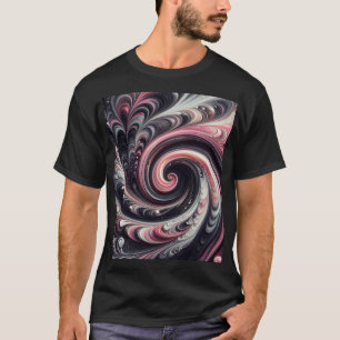 Abstrakt modern, rosa, schwarz und weiß T-Shirt