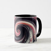 Abstrakt modern, rosa, schwarz und weiß tasse (VorderseiteRechts)
