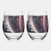 Abstrakt modern, rosa, schwarz und weiß weinglas ohne stiel (Vorderseite)