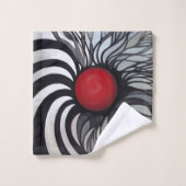 Abstrakt, modern, rot, schwarz, weiß badhandtuch set (Waschlappen)